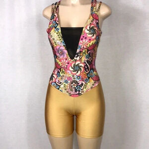 Zuliana Designer Activewear short romper Made in USA NWT